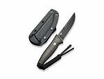 CIVIVI C19046-4 Tamashii pevný nůž 10,3 cm, Black Stonewash, tmavě zelená, Micarta, pouzdro Kydex