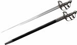 Cold Steel 88SEB English Back Sword zberateľský nôž 81,2 cm, čierna, koža, kožené puzdro
