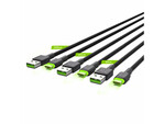 Green Cell KABGCSET01 sada 3 rychlodobíjecích kabelů Ray USB-C 30/120 / 200cm zelená LED