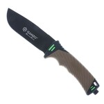 Ganzo Knife G8012-DY kültéri kés 11,5 cm, fekete-barna, ABS, gumi, műanyag tok