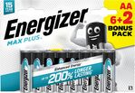 Energizer Max Plus AA alkalické baterie 6+2 8ks E303322200