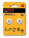 Kodak Max Lithium CR2032 lithiové knoflíkové baterie 3V 2ks 0887930417685