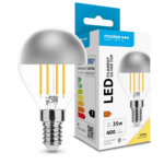 Modee LED žiarovka Filament Globe Mini P45 Silver Top 4W E14 400lm teplá biela (ML-P45F2700K4WE14ST)