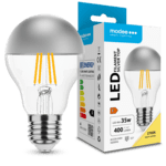 Modee LED žiarovka Filament Globe A60 Silver Top 4W E27 400lm teplá biela (ML-A60F2700K4WE27ST)