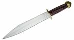 Cold Steel 88HUK Chieftan's Sax meč/nůž 34 cm, dřevo, mosaz, kožené pouzdro
