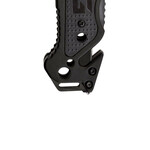 SOG-FF25-CP ESCAPE - BLACK záchranrásky vreckový nôž 8,6 cm, celočierna, hliník 