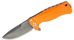 SR22A OB LionSteel SR FLIPPER ORANGE Aluminum knife, RotoBlock, Chemical Black blade Sleipner