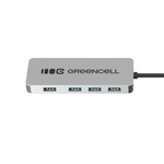 Green Cell HUB-GC-C4A Basic adaptér USB-C 4v1 (4x USB-A 3.0) - rýchly prenos až 5Gb/s, hliník