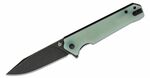 QSP Knife QS111-J2 Mamba V2 Jade vreckový nôž 8,9 cm, Black Stonewash, nefritovo zelená, G10