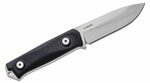 B41 GBK LionSteel Fixed Blade Sleipner Steel stone washed, BLACK G handle, leather sheath