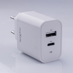 Maxlife MXTC-06-25AC PD QC nabíjačka 1x USB-C 1x USB 25W, biela (OEM0101202)