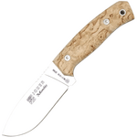 JOKER CL59 Montes outdoorový nůž 10,5 cm, Satin, dřevo kadeřavé břízy, kožené pouzdro
