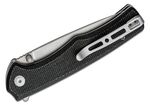 S21012-2 Sencut Crowley fekete Micarta fogantyú, kőmosott D2 penge gombzár