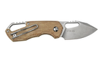 MKM MK FX03M-3NC ISONZO Clip Point vreckový nôž 4,9 cm, Stonewash, Natural hnedá, Micarta