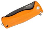 SR22A OB LionSteel SR FLIPPER ORANGE Aluminum knife, RotoBlock, Chemical Black blade Sleipner