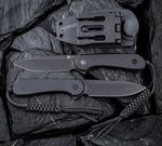 CIVIVI C2105A Elementum taktikai kés 10 cm, Black Stonewash, fekete, G10, Kydex hüvely