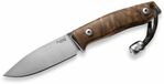 M1 WN LionSteel Fixed knife m390 blade Walnut hwood andle, leather sheath, Ti Pearl