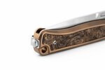 LionSteel SK01 BR Skinny vreckový nôž 8,4 cm, Stonewash, bronz, tmavozlatá, titán, uhlíkové vlákno