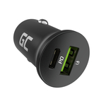 CADM-GC-38AC Green Cell autós töltő PowerRide Nano38 38W USB-C és USB-A, PD 3.0/Ultra Charge