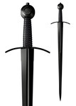 Cold Steel 88ARM MAA Arming Sword sběratelský meč 71 cm, celočerná, ocel, kůže, kožené pouzdro