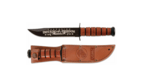 KA-BAR KB-9169 USMC OEF Afghanistan pamětní vojenský nůž 17,8 cm, černá, kůže, kožené pouzdro