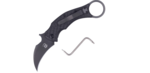 FOX Knives FX-591 Tic B Black Bird vreckový nôž - karambit 6,5 cm, celočierny, uhlíkové vlákno