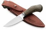 WL1  CVG LionSteel Fixed knife m390 blade GREEN Canvas handle, Ti guard, leather sheath