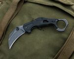 Kershaw K-2064 OUTLIER zsebkés - karambit rásegítéssel 6,6 cm, Blackwash, fekete, GFN