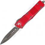 138-10DRD Microtech TROOODON D/E Stonewash Standard Distressed Red