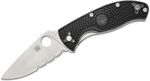 Spyderco C122PSBK Tenacious Lightweight Partly Serrated Black kapesní nůž 8,6 cm, černá, FRN