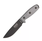 ESEE-4P-B univerzálny nôž 11,4 cm, čierna, šedá, Micarta, pripínacie čierne plastové puzdro