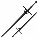 Cold Steel 88WSLFM MAA La Fontaine Sword of War replika meče 95 cm, černá, kůže, kožené pouzdro
