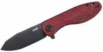 Kubey KU358A Master Chief vreckový nôž 8,7 cm, čierna, červená, G10, damašek, spona