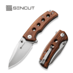 S23068-4 Sencut Excalis Guibourtia Wood Handle Satin Finished 9Cr18MoV Blade Liner Lock