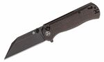 QSP Knife QS149-C2 Swordfish vreckový nôž 9,2 cm, čierna, hnedá, Micarta, spona