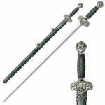 Cold Steel 88RLG Jade Lion Gim meč 76,2 cm, zelená, dřevo, pouzdro ze dřeva a kůže rejnoka