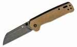 QSP Knife QS130-G Penguin D2 Brass Stonewashed vreckový nôž 7,8 cm, mosadz