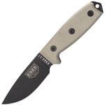 ESEE-3MIL-PB Model 3 univerzális kés 8,8 cm, fekete, zöld, Micarta, műanyag hüvely