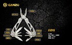 Ganzo Multi Tool G104-S multifunkčný nástroj - kliešte, strieborná, 11 funkcií 