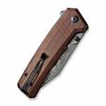 C23024-DS1 CIVIVI Bhaltair Guibourtia Wood Handle Damascus Blade Liner Lock