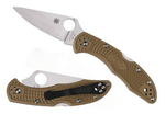 Spyderco C11FPBN Delica 4 könnyű, lapos köszörült zsebkés 7,5 cm, barna, FRN