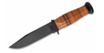 KA-BAR KB-2225 MARK 1 vnější taktický nůž 12,8 cm, černá, kůže, kožené pouzdro