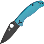 C122TIBLBKP Spyderco TENACIOUS BLUE TI BLACK PLAINEDGE