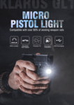 KLARUS GL1 Pistol Light taktická baterka na zbraň 600 lm, LED CREE XP-L2HD, batéria 260mAh, na lištu