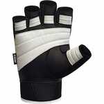 RDX Tréningové čierno-biele rukavice GYM GLOVE LEATHER S11 WHITE/BLACK, koža, veľkosť XXL