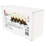 DCPW02 Emos Lighting LED světelný řetěz – 10x párty žárovky čiré, 5 m, vnější i vnitřní, teplá