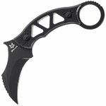 FOX kések FX-803 TRIBAL K tömör kés - karambit 7,8 cm, teljesen fekete, G10, Kydex hüvely