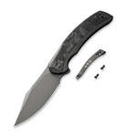 WE19022F-2 We Knife Snick Gray Titanium Handle With Marble Carbon Fiber Inlay Gray Stonewash