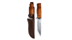 Helle HE-200036 GT lovecký nůž 12,3 cm, dřevo kadeřavé břízy, hliníková záštita, kožené pouzdro