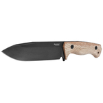 T6B 3V CVN LionSteel Fixed blade, CPM 3V OLD BLACK blade, NATURAL CANVAS rukojeť s Kydex sheath